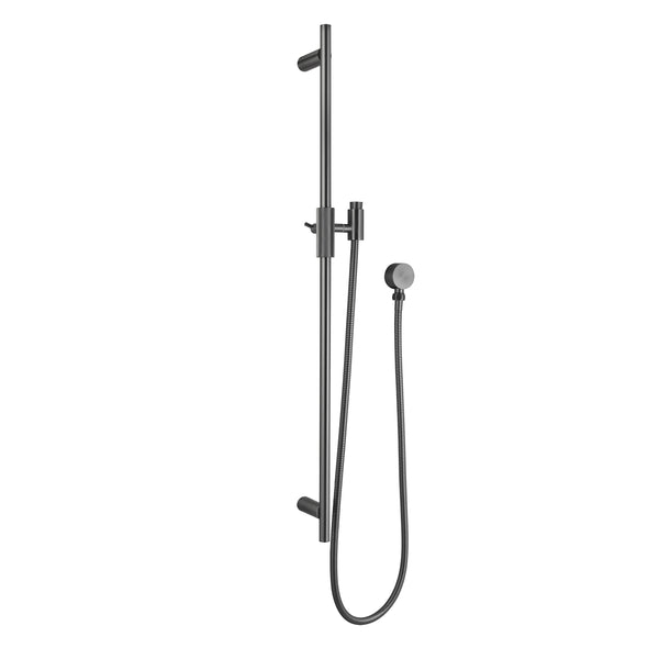 Upgrade your shower with the CADDENCE Shower Rail in stainless steel with a gunmetal grey finish. This rail combines durability with a modern aesthetic, enhancing your showering experience.-Shower Rail-Ezymall AU