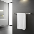 Load image into Gallery viewer, The CADDENCE Single Towel Rail 600mm in Brushed Nickel Silver offers a sleek and modern solution for your bathroom. Made from solid brass, this towel rail combines durability with style. Shop now at Ezymall Australia!-Towel Rail-Ezymall AU

