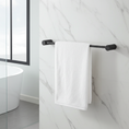 Load image into Gallery viewer, Hang your towels in style with the CADDENCE Single Towel Rail 600mm in brass with a gunmetal grey finish. Its sleek design complements any bathroom decor. Durable and easy to install.-Towel Rail-Ezymall AU
