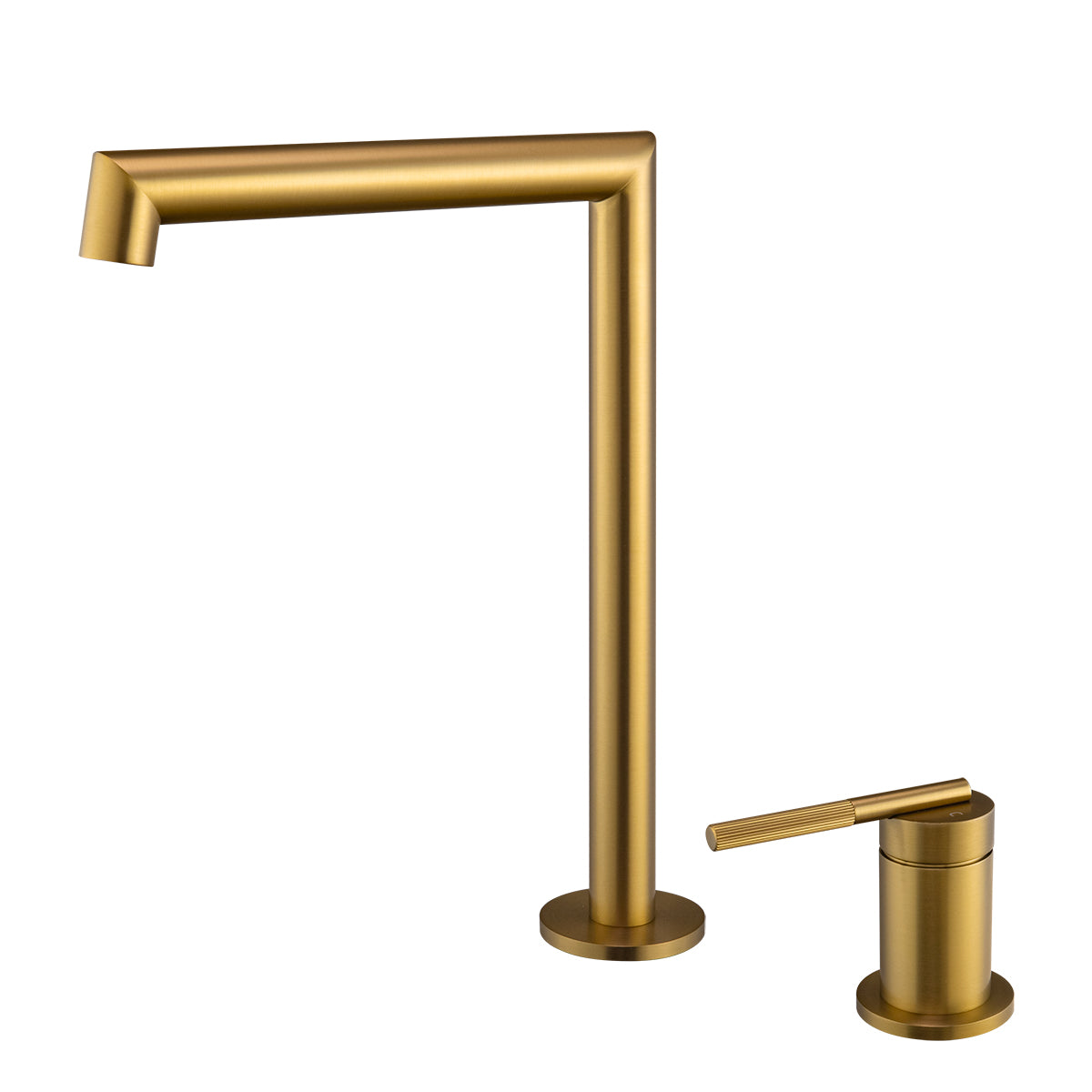 Buy CADDENCE Split Type Basin Mixer in Solid Brass with Brushed Brass Gold finish. Modern design and durable construction. Shop now!-Basin Mixer-Ezymall AU