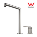 Load image into Gallery viewer, Enhance your basin with the CADDENCE Split Type Basin Mixer in Brushed Nickel Silver. Made from solid brass, this mixer combines durability with a sleek, modern design.-Basin Mixer-Ezymall AU
