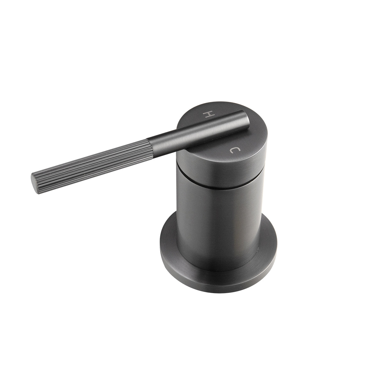 Buy CADDENCE Split Type Basin Mixer in Solid Brass with Gunmetal Grey finish. Modern design and durable construction. Upgrade your basin today!-Basin Mixer-Ezymall AU