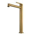 Load image into Gallery viewer, Upgrade your bathroom with the CADDENCE tall basin mixer in solid brass with brushed brass gold finish. Modern design and durable construction. Shop now!-Basin Mixer-Ezymall AU
