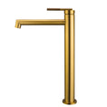 Load image into Gallery viewer, Upgrade your bathroom with the CADDENCE tall basin mixer in solid brass with brushed brass gold finish. Modern design and durable construction. Shop now!-Basin Mixer-Ezymall AU
