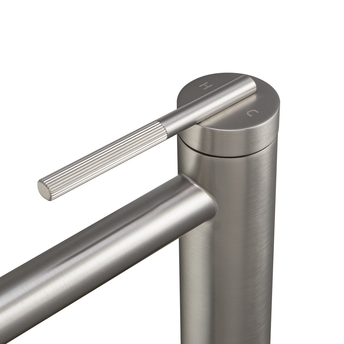 Buy CADDENCE Tall Basin Mixer in Solid Brass with Brushed Nickel Silver finish. Modern design and durable construction. Upgrade your basin today!-Basin Mixer-Ezymall AU