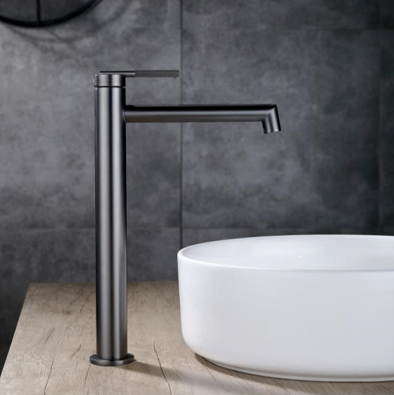 Enhance your basin with the CADDENCE Tall Basin Mixer. Constructed from solid brass with a gunmetal grey finish. This stylish mixer adds a touch of elegance to any bathroom, combining durability with modern design.-Basin Mixer-Ezymall AU