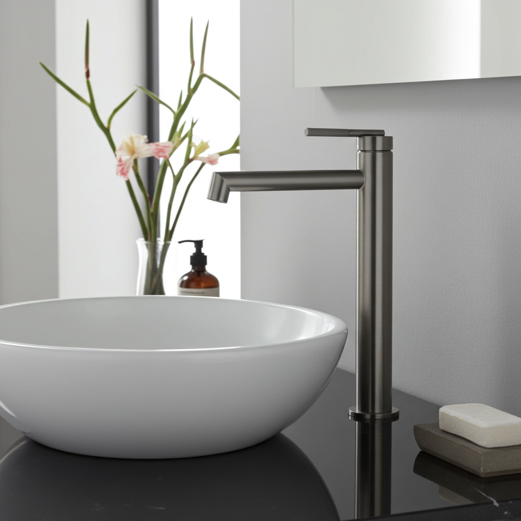 Enhance your basin with the CADDENCE Tall Basin Mixer. Constructed from solid brass with a gunmetal grey finish. This stylish mixer adds a touch of elegance to any bathroom, combining durability with modern design.-Basin Mixer-Ezymall AU