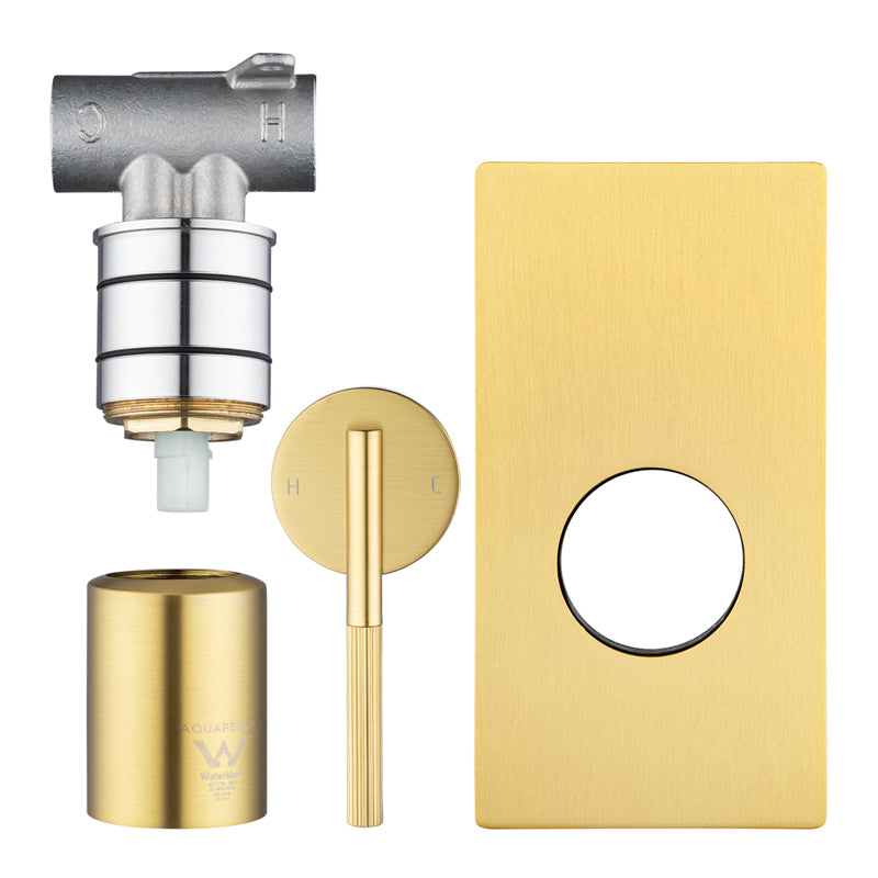 Upgrade your bathroom with the CADDENCE wall mixer in solid brass with brushed brass gold finish. Modern design and durable construction. Shop now!-Wall Mixer-Ezymall AU