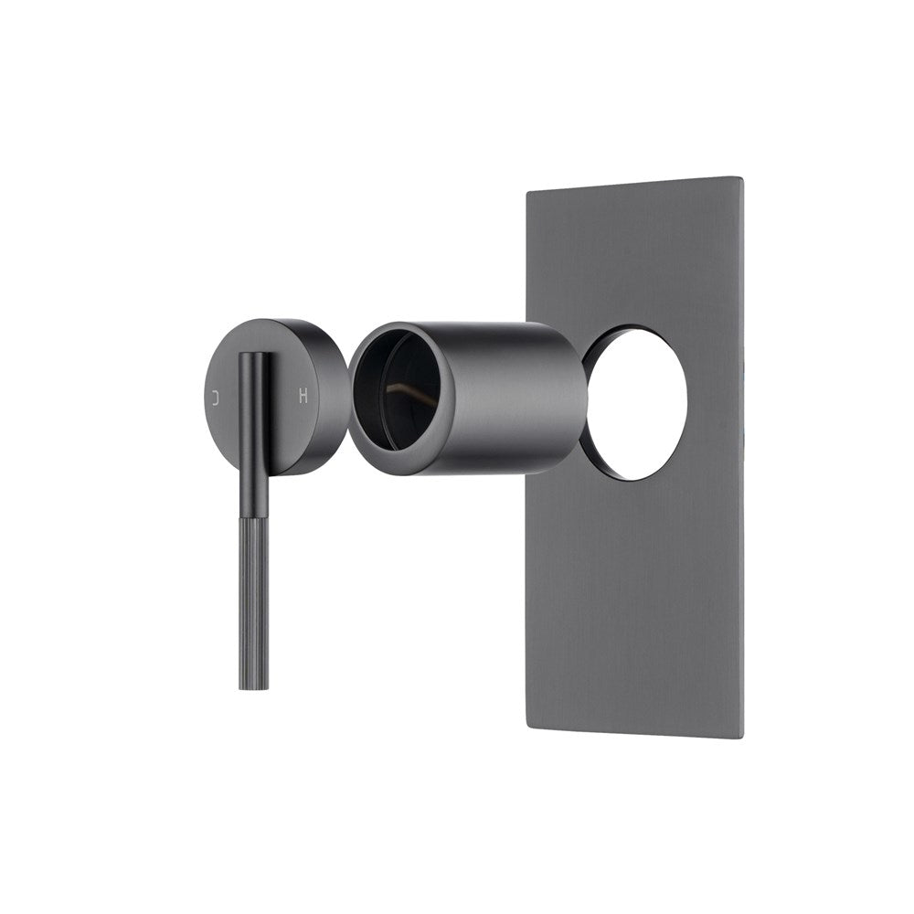 Upgrade your bathroom with the CADDENCE wall mixer in solid brass with gunmetal grey finish. Modern design and durable construction. Shop now!-Wall Mixer-Ezymall AU