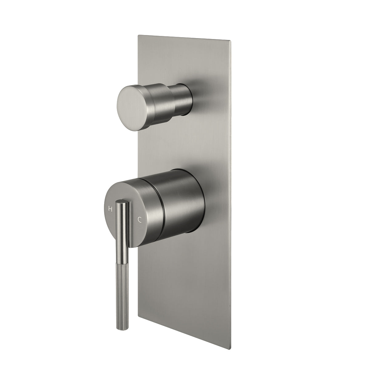 Upgrade your bathroom with the CADDENCE diverter mixer in solid brass with brushed nickel silver finish. Modern design and durable construction. Shop now!-Diverter Mixer-Ezymall AU