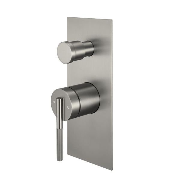 Upgrade your bathroom with the CADDENCE diverter mixer in solid brass with brushed nickel silver finish. Modern design and durable construction. Shop now!-Diverter Mixer-Ezymall AU