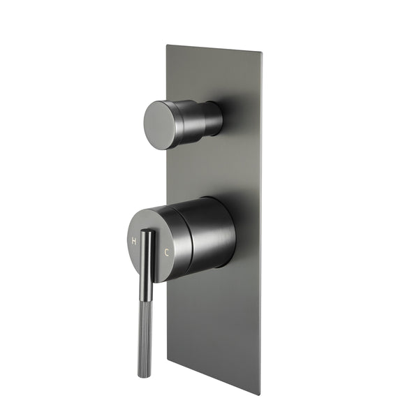Upgrade your bathroom with the CADDENCE diverter mixer in solid brass with gunmetal grey finish. Modern design and durable construction. Shop now!-Diverter Mixer-Ezymall AU