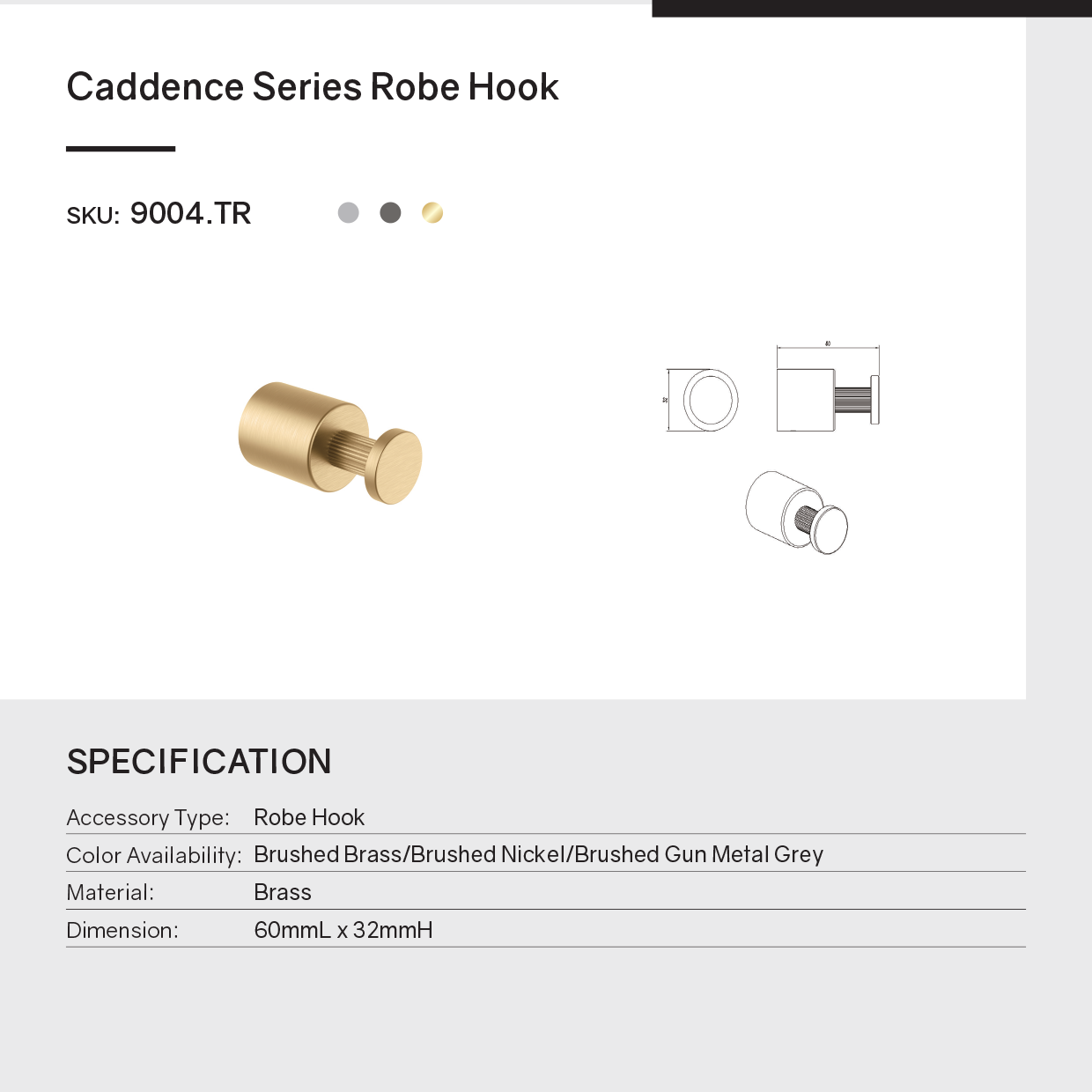 Organize your space with the CADDNECE robe hook in gunmetal grey. Made from stainless steel, this hook offers durability and a modern aesthetic. Perfect for any bathroom or closet. Shop now!-Robe Hook-Ezymall AU