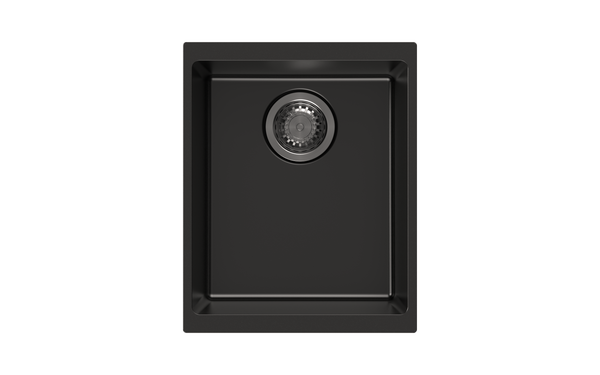 The Carysil Enigma Black Granite Stone Sink offers a modern look. Measuring 370x460x220mm, this single bowl sink is a stylish and durable addition to your kitchen. Shop now!-Kitchen Sink-Ezymall AU