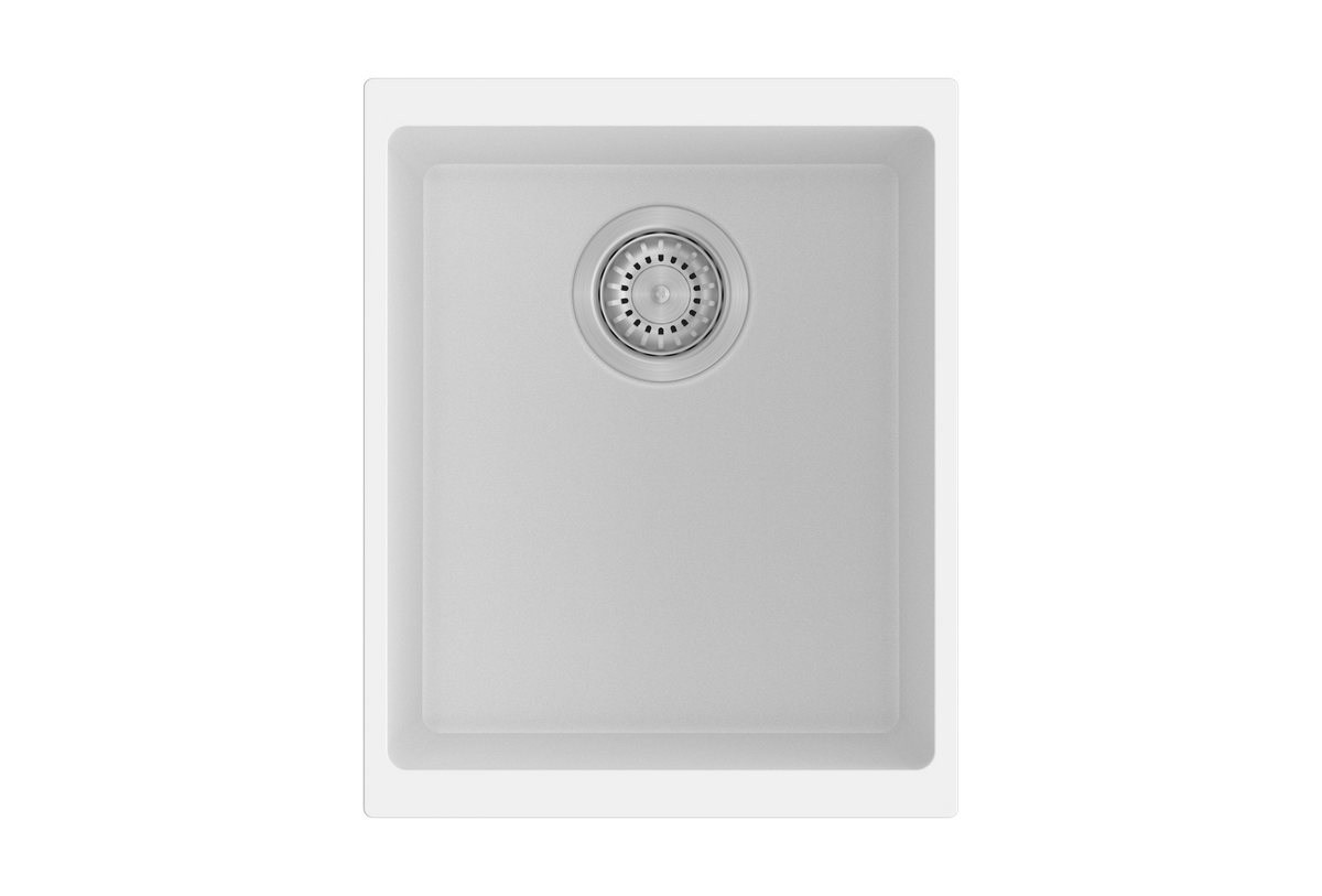 Carysil enigma granite stone single bowl kitchen sink 370 x 460 x 220 mm white