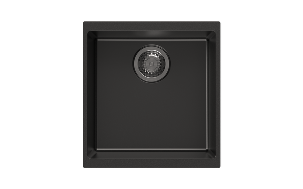 The Carysil Enigma Black Granite Stone Sink offers a modern look. Measuring 430x460x200mm, this single bowl sink is a stylish and durable addition to your kitchen. Shop now!-Kitchen Sink-Ezymall AU