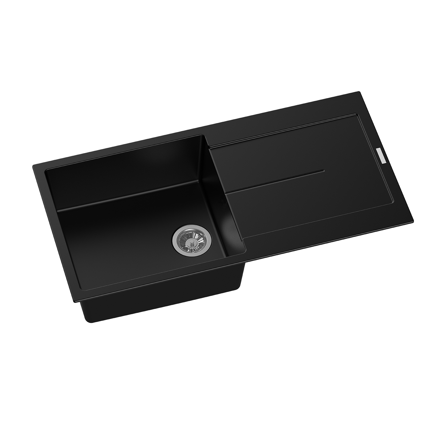 The Carysil Enigma Black Granite Stone Sink offers a modern look. This single bowl sink with draining board (1000x500mm) is a stylish and durable addition to your kitchen. Shop now!-Kitchen Sink-Ezymall AU