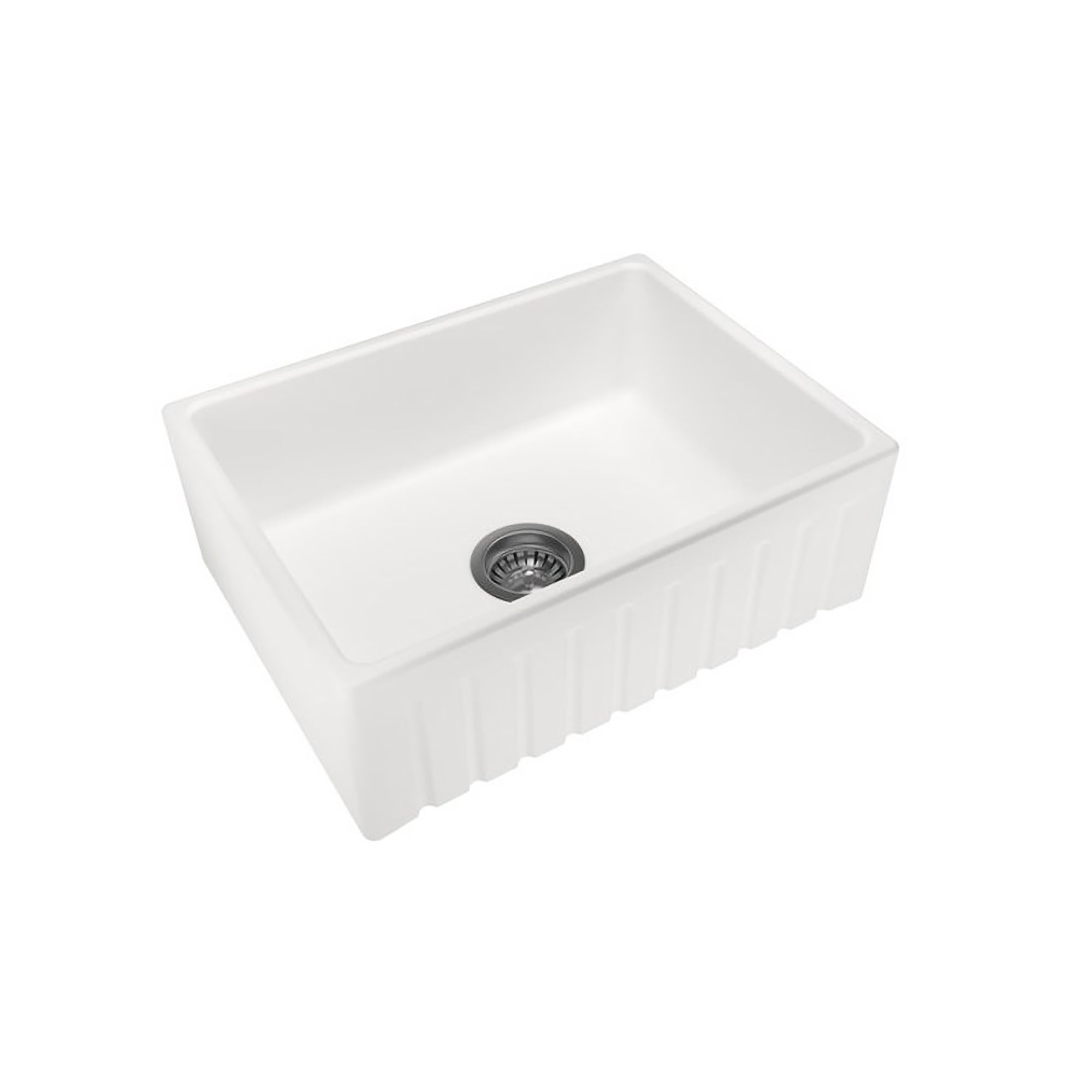 Premium Carysil fireclay kitchen sink in Snova White. Durable, hygienic, heat and scratch resistant. Ideal for Hamptons and modern kitchens.-Kitchen Sink-Ezymall AU