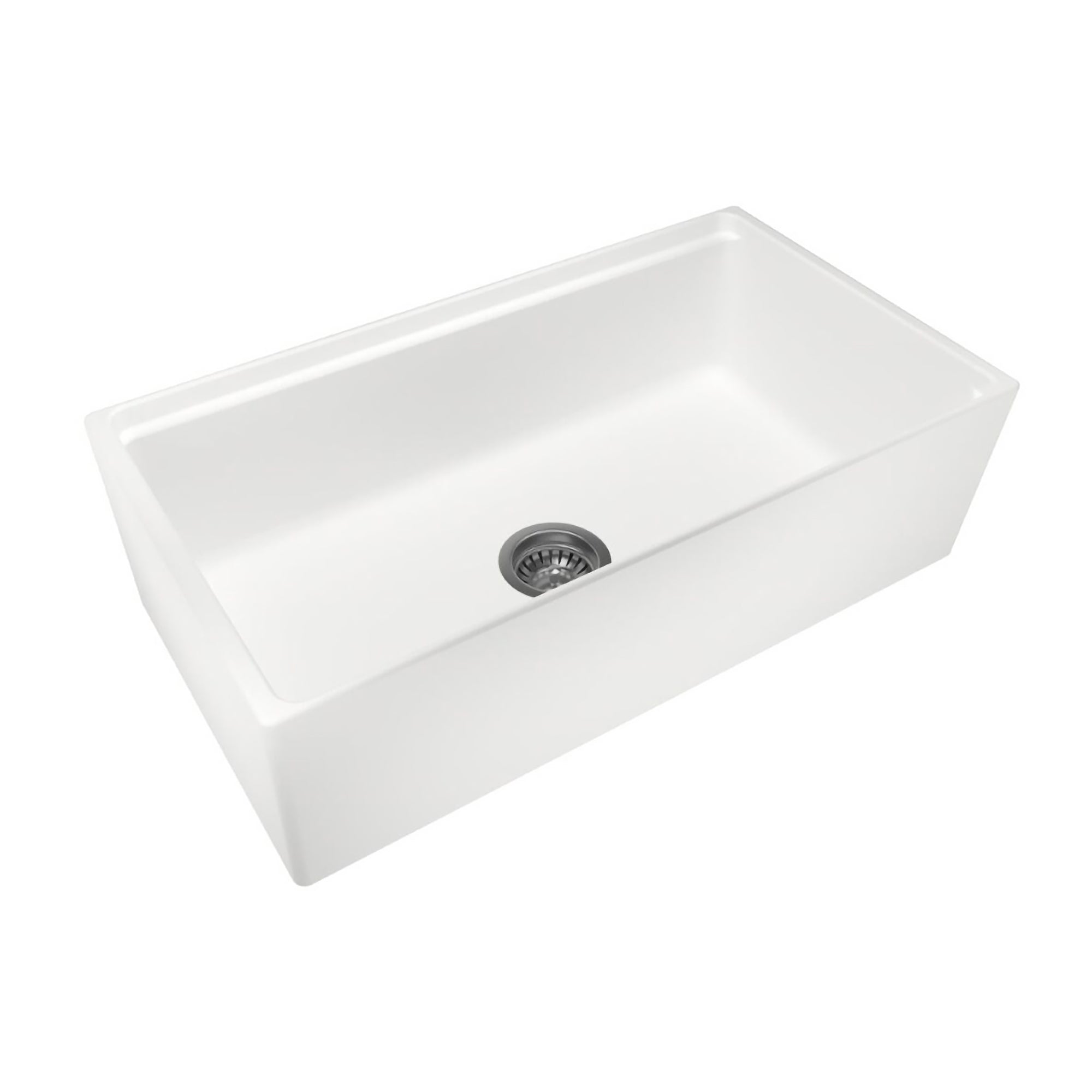 Premium 838mm Carysil fireclay sink in Snova White. Spacious single bowl design with sink grid, chopping board and durable fireclay construction.-Kitchen Sink-Ezymall AU
