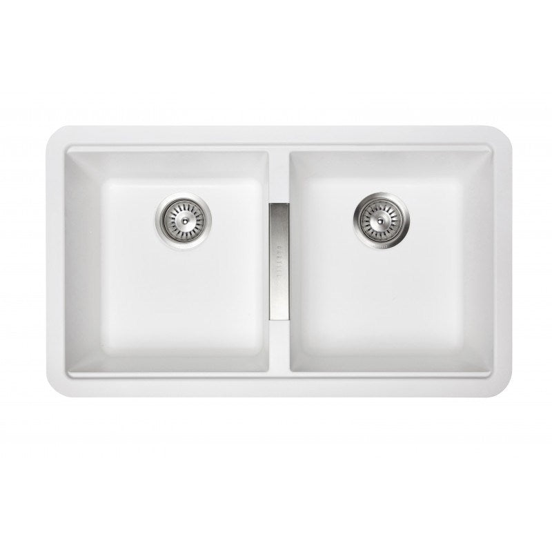 Upgrade your kitchen with the Carysil granite double bowl kitchen sink in white (824x481x241mm). Made from durable granite, this sink combines style and functionality. Perfect for any modern kitchen. Shop now!-Kitchen Sink-Ezymall AU