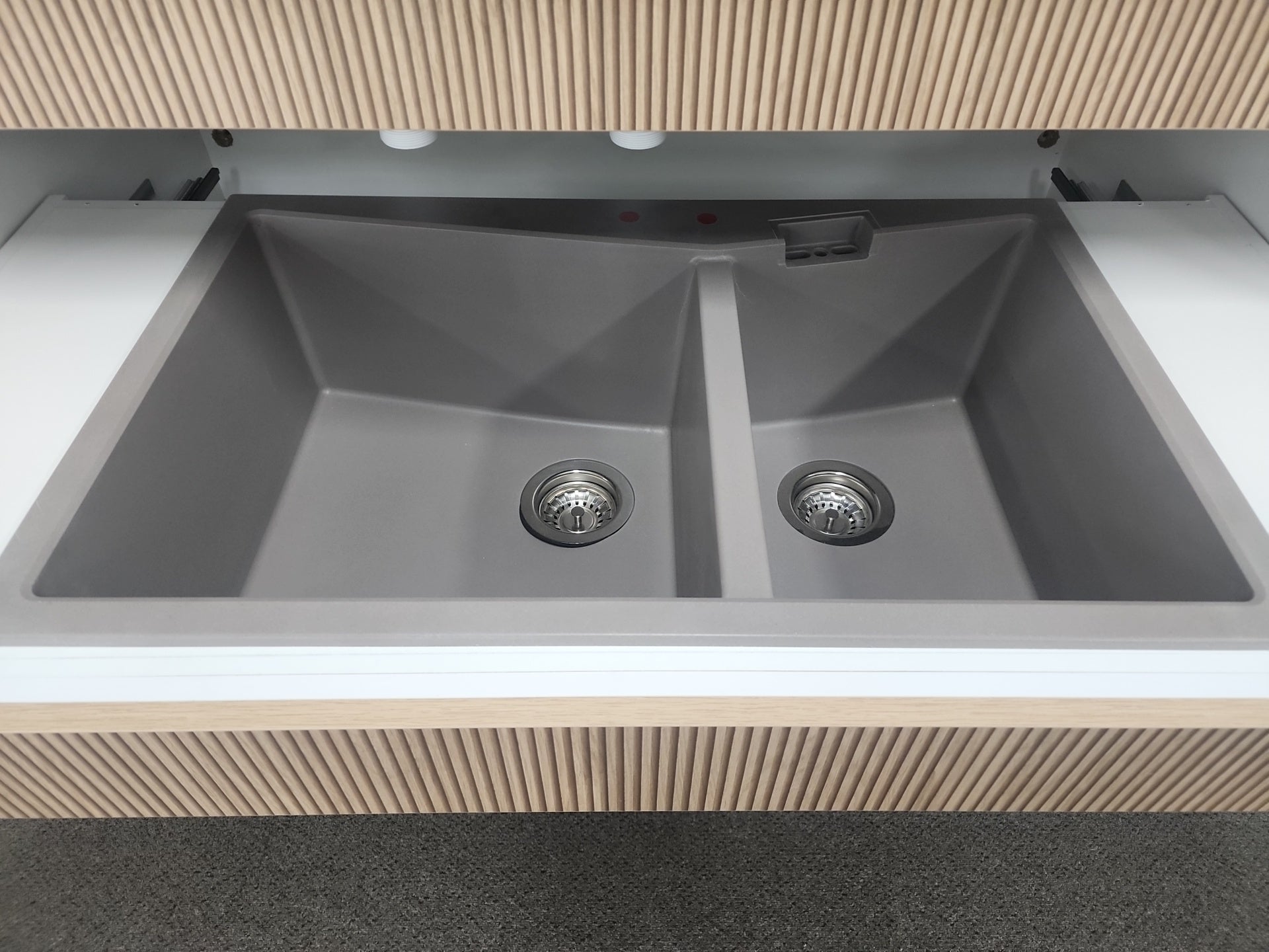 Enhance your kitchen with the Carysil Granite Double Bowl Kitchen Sink in Concrete Grey. Measuring 800x500mm, this sink offers both style and functionality. Shop now at Ezymall for fast delivery across Australia.-Kitchen Sink-Ezymall AU
