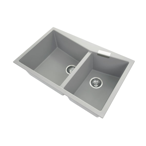 Enhance your kitchen with the Carysil Granite Double Bowl Kitchen Sink in Concrete Grey. Measuring 800x500mm, this sink offers both style and functionality. Shop now at Ezymall for fast delivery across Australia.-Kitchen Sink-Ezymall AU
