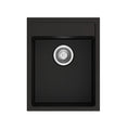 Load image into Gallery viewer, Black granite single bowl kitchen sink made from durable granite quartz stone, offering flexible installation options and a compact, modern design.-Kitchen Sink-Ezymall AU

