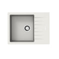Load image into Gallery viewer, White granite single bowl kitchen sink with drainboard made from durable granite quartz stone, offering flexible installation and everyday practicality.-Kitchen Sink-Ezymall AU
