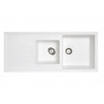 Load image into Gallery viewer, Enhance your kitchen with the Carysil Granite Stone 1 1/2 Bowl Kitchen Sink in White. Features a draining board and measures 1160x500mm. Shop now!-Kitchen Sink-Ezymall AU
