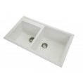 Load image into Gallery viewer, Upgrade your kitchen with the Carysil granite stone 1 & 3/4 bowl kitchen sink in white. Measuring 860x500x200mm, it combines durability with a sleek design.-Kitchen Sink-Ezymall AU
