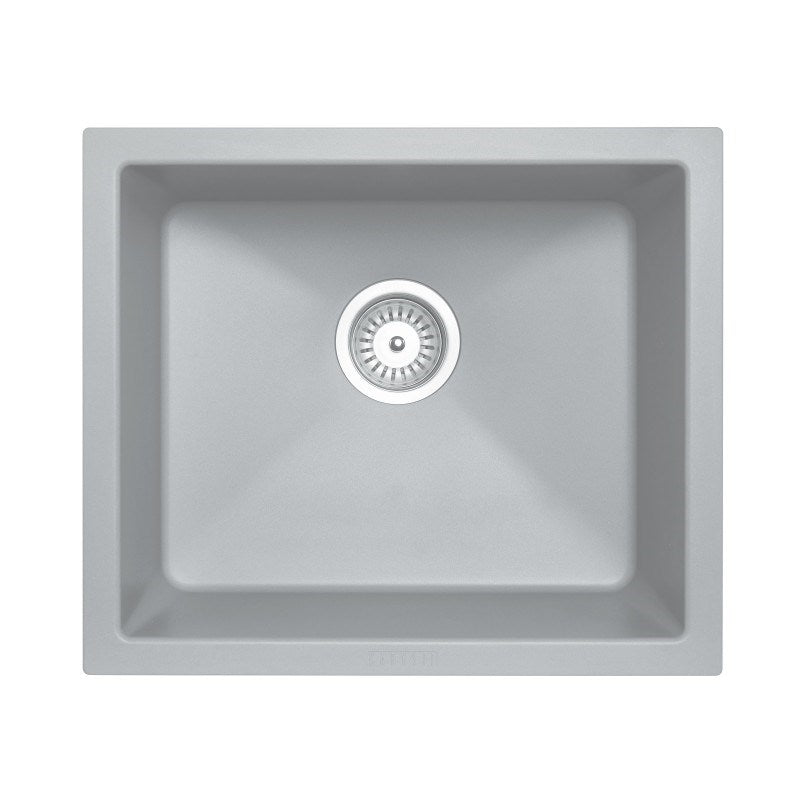 The Carysil Granite Stone Single Bowl Kitchen Sink measures 533*457mm and features a concrete grey finish. Durable and stylish, perfect for modern kitchens. Upgrade your space today!-Kitchen Sink-Ezymall AU