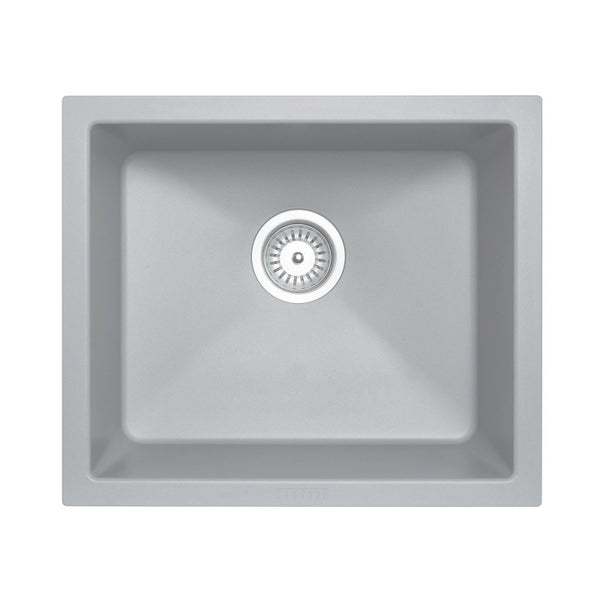 The Carysil Granite Stone Single Bowl Kitchen Sink measures 533*457mm and features a concrete grey finish. Durable and stylish, perfect for modern kitchens. Upgrade your space today!-Kitchen Sink-Ezymall AU