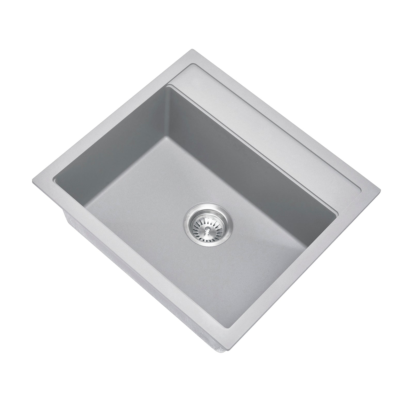 Upgrade your kitchen with the Carysil Granite Stone Single Bowl Kitchen Sink. Measuring 560*510mm, this sink features a modern Concrete Grey finish and a durable Waltz design. Perfect for any kitchen!-Kitchen Sink-Ezymall AU