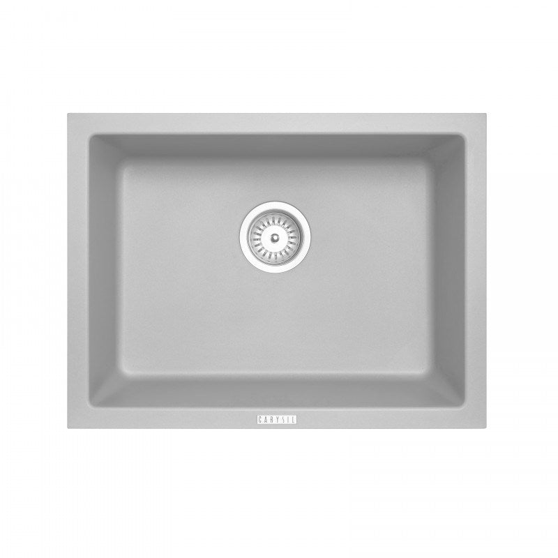 Add a touch of sophistication with the Carysil granite stone single bowl kitchen sink in concrete grey, measuring 610*457mm. Durable and stylish. Find it at Ezymall today.-Kitchen Sink-Ezymall AU
