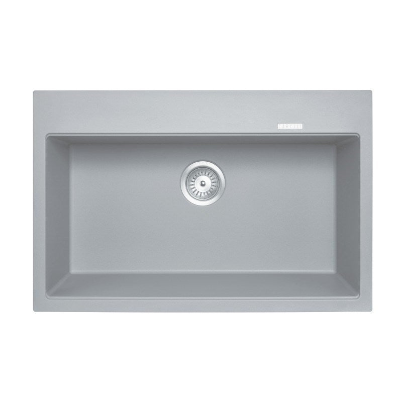 The Carysil granite stone single bowl kitchen sink in concrete grey, sized 780x510x220mm, offers a blend of style and resilience. Perfect for any modern kitchen. Available at Ezymall.-Kitchen Sink-Ezymall AU