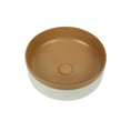 Load image into Gallery viewer, CLAYA Colour Plus-37 above counter basin with matte light brown interior and natural white exterior. Premium ceramic 370mm basin for modern bathroom vanities.-Basin Sink-Ezymall AU
