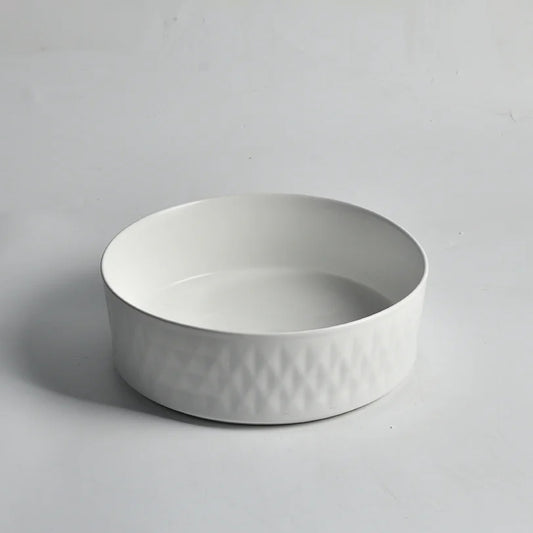 CLAYA diamond 36 round ceramic above counter basin matte white – view 2