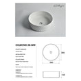Load image into Gallery viewer, CLAYA Diamond-36 above counter basin with diamond textured exterior in matte white ceramic. 360mm round basin for modern bathrooms.-Basin Sink-Ezymall AU
