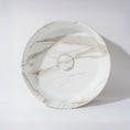 Load image into Gallery viewer, CLAYA Fusion-36 above counter basin in matte white Carrara finish. Compact 360mm round ceramic basin with non-overflow waste for modern bathrooms.-Basin Sink-Ezymall AU
