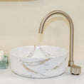 Load image into Gallery viewer, CLAYA Fusion-36 above counter basin in matte white Carrara finish. Compact 360mm round ceramic basin with non-overflow waste for modern bathrooms.-Basin Sink-Ezymall AU

