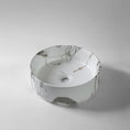 Load image into Gallery viewer, CLAYA Fusion-36 above counter basin in matte white Carrara finish. Compact 360mm round ceramic basin with non-overflow waste for modern bathrooms.-Basin Sink-Ezymall AU
