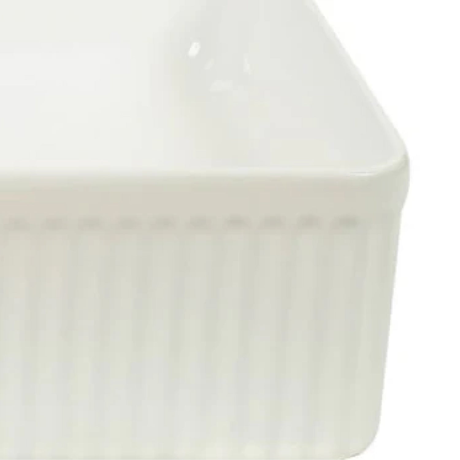 CLAYA Lucid-50 fluted rectangular above counter basin in gloss white ceramic. 500mm basin design for modern bathrooms.-Basin Sink-Ezymall AU