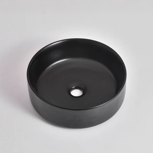 CLAYA luna 36 above counter round basin matte black