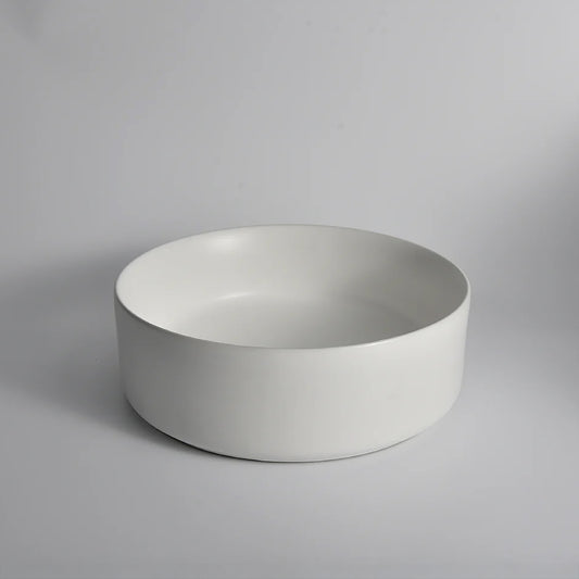 CLAYA luna 36 above counter round basin matte white – view 2