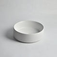 Load image into Gallery viewer, CLAYA Luna-36 above counter basin in textured matte white ceramic. 360mm round basin for modern and compact bathroom spaces.-Basin Sink-Ezymall AU
