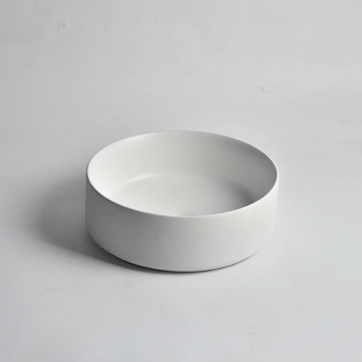 CLAYA Luna-36 above counter basin in textured matte white ceramic. 360mm round basin for modern and compact bathroom spaces.-Basin Sink-Ezymall AU