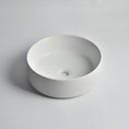 Load image into Gallery viewer, CLAYA Luna-36 above counter basin in textured matte white ceramic. 360mm round basin for modern and compact bathroom spaces.-Basin Sink-Ezymall AU
