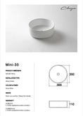 Load image into Gallery viewer, CLAYA Mini-30 above counter basin in gloss white ceramic. 300mm compact round basin ideal for small bathrooms and powder rooms.-Basin Sink-Ezymall AU
