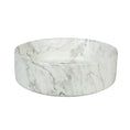 Load image into Gallery viewer, CLAYA Mira 40 above counter basin in matte white Carrara marble look. 400mm round ceramic basin with non-overflow design for modern bathrooms.-Basin Sink-Ezymall AU
