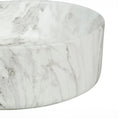 Load image into Gallery viewer, CLAYA Mira 40 above counter basin in matte white Carrara marble look. 400mm round ceramic basin with non-overflow design for modern bathrooms.-Basin Sink-Ezymall AU
